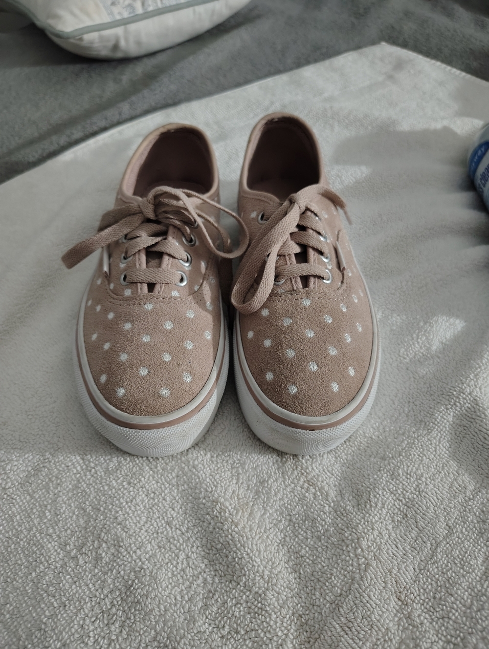 Vans Kids Polka Dot Tan and White Sneakers